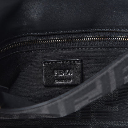 Fendi Recycled Fabric Jacquard Vitello Grace FF 1974 Baguette Belt Pouch Asfalto Black 6 of 9