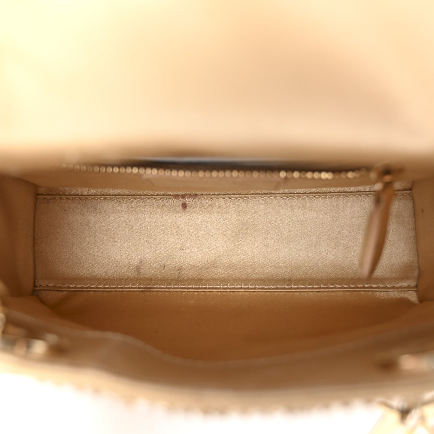 Satin Beaded Mini Lady Dior Gold