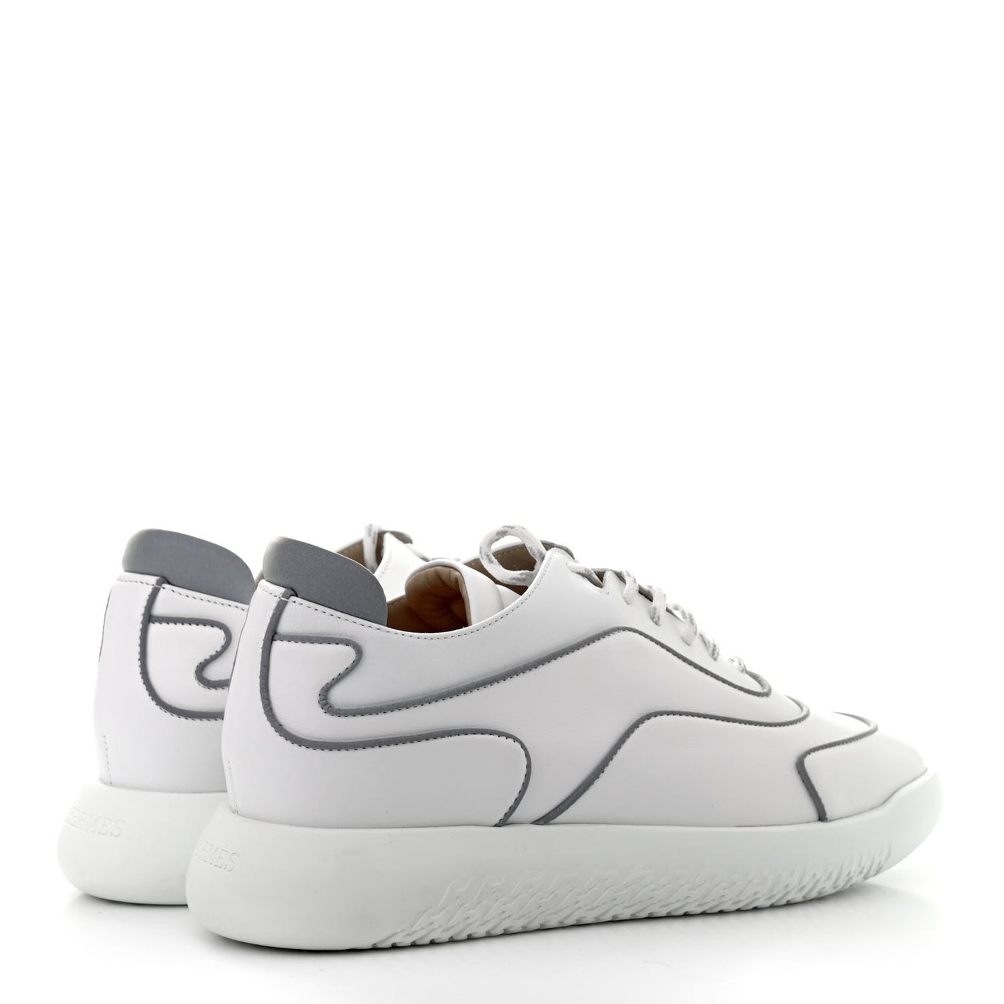 Calfskin Reflective Volte Sneakers 37.5 White Gris