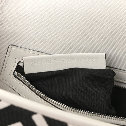 Fendi Canvas Vitello King FF Embroidered Baguette White Black 7 of 11