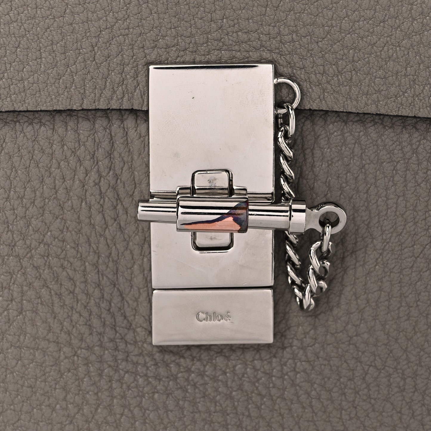 Grained Lambskin Drew Shoulder Bag Motty Grey