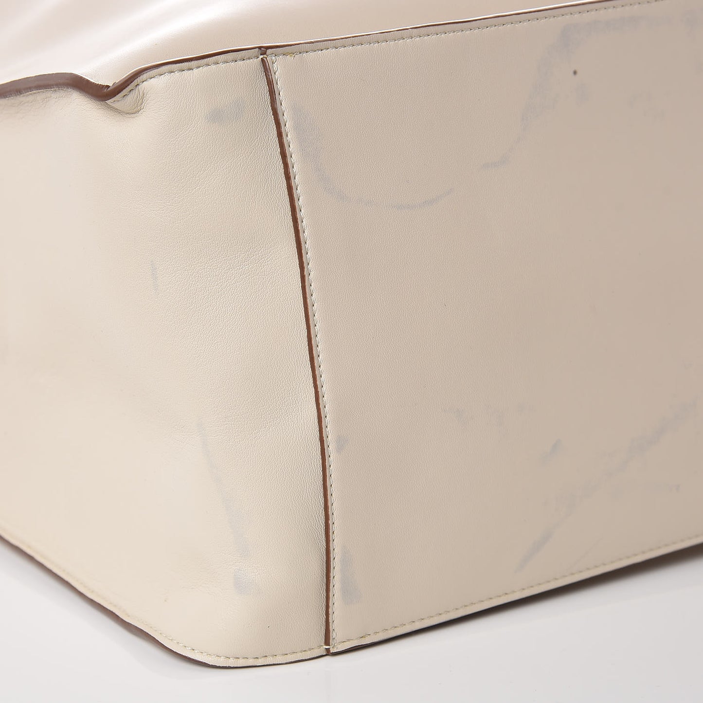 Eco Alter Nappa East West Perforated Tote White