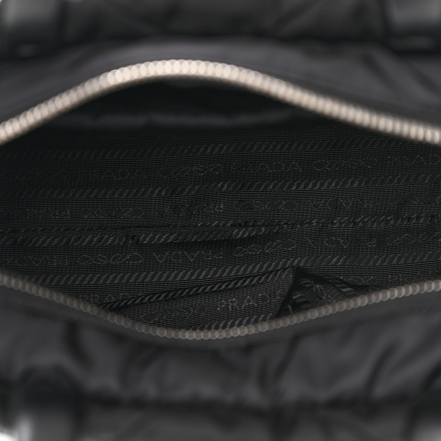 Prada Re-Nylon Nappa Triangle Quilted Padded Double Handled Zip Pocket Tote Black 5 of 12