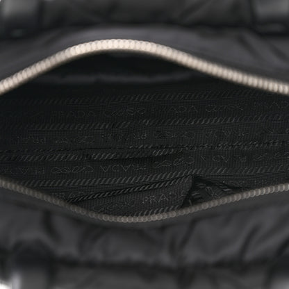 Prada Re-Nylon Nappa Triangle Quilted Padded Double Handled Zip Pocket Tote Black 5 of 12