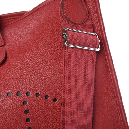 Hermes Taurillon Clemence Evelyne III GM Rouge Garance 10 of 10