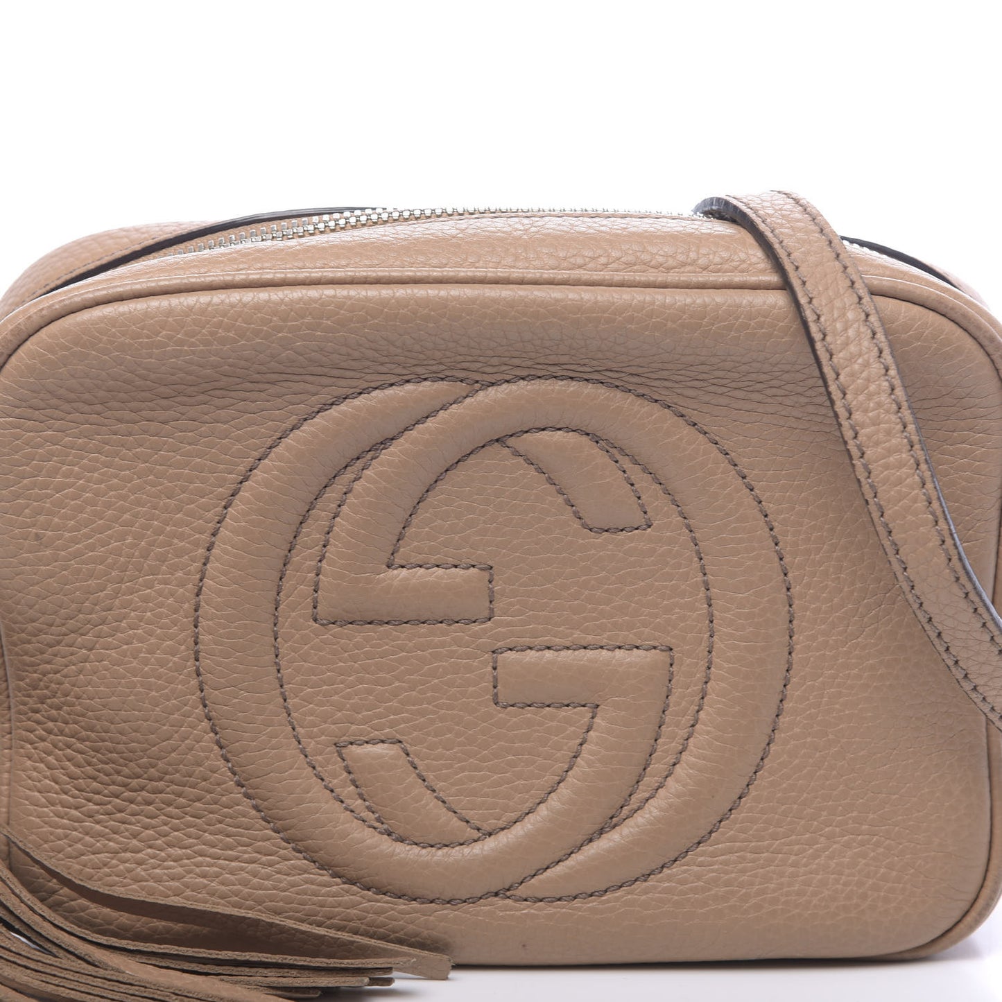 Pebbled Calfskin Small Soho Disco Bag Rose Beige