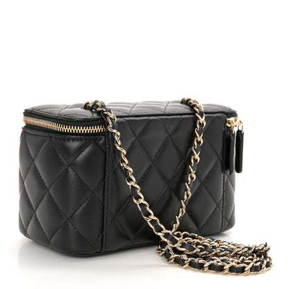 Chanel Lambskin Quilted Small Vanity Case With Chain Black 3 of 10