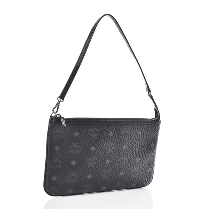 MCM Visetos Liz Shopper Tote Pouch Black 3 of 7