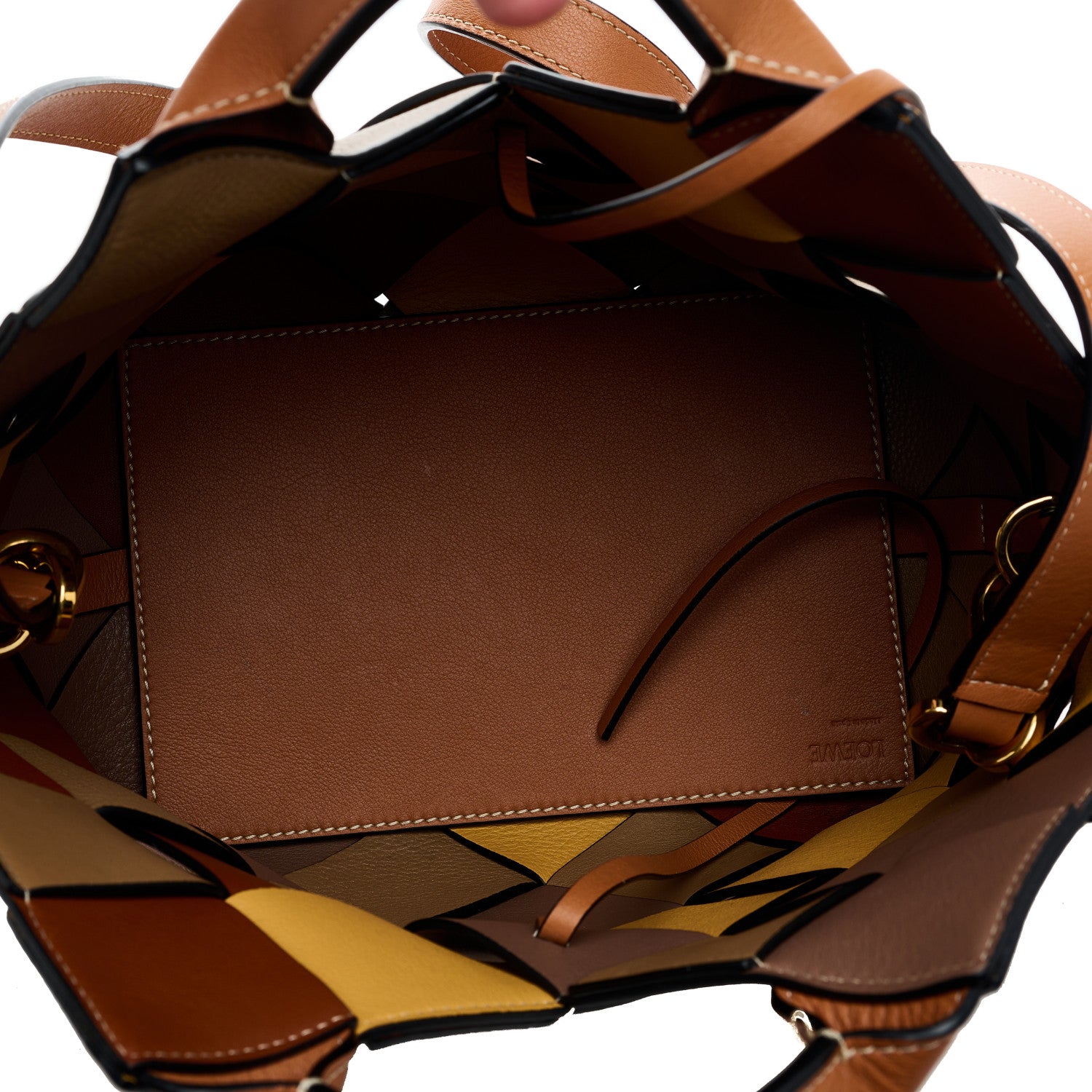 Loewe Calfskin Small Woven Basket Surplus Bag Hazelnut Camel 5 of 12