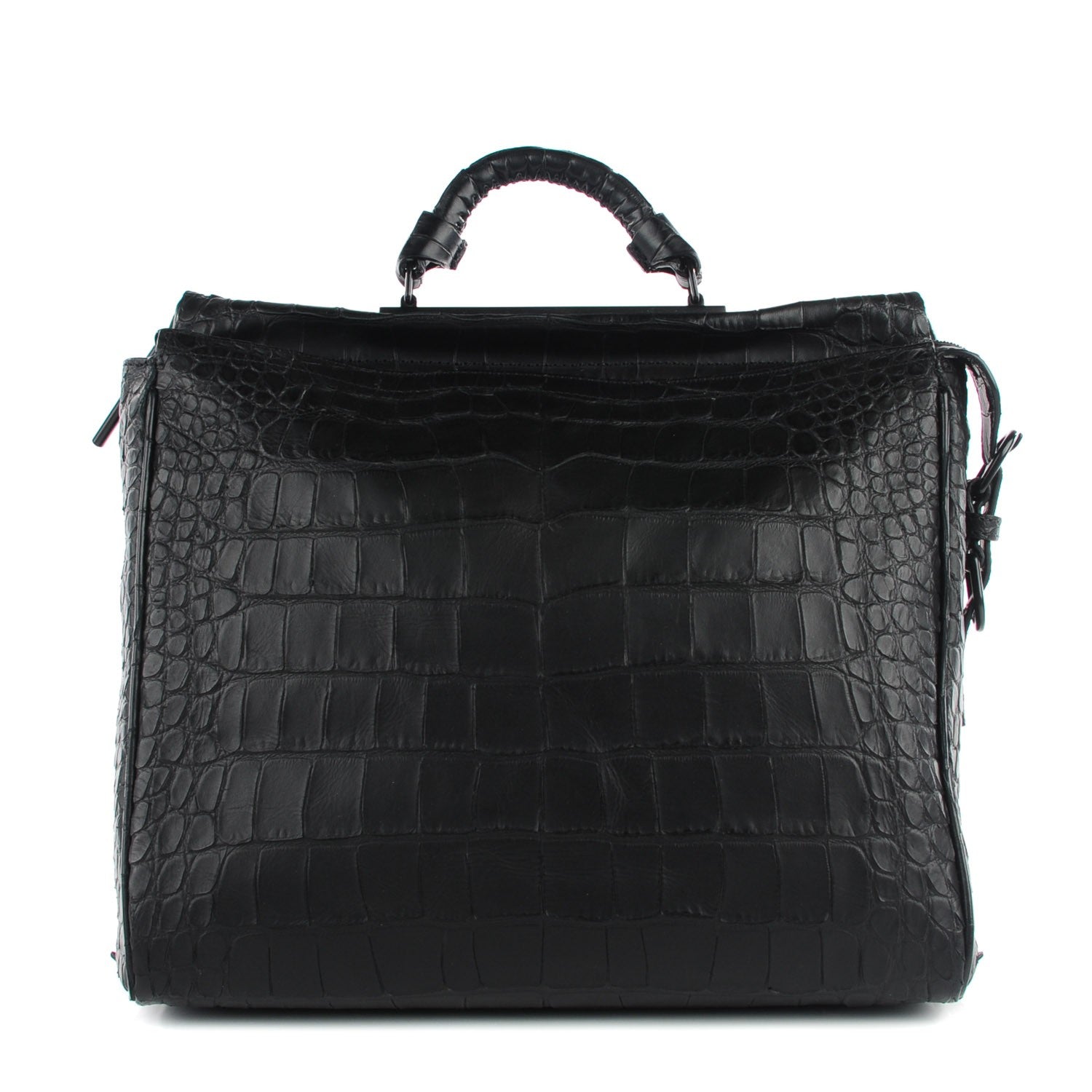 3.1 Phillip Lim 3.1 Crocodile Embossed Large Ryder Satchel Black 1 of 11
