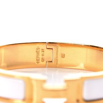 Hermes Enamel Narrow Clic Clac H Bracelet GM White 4 of 5