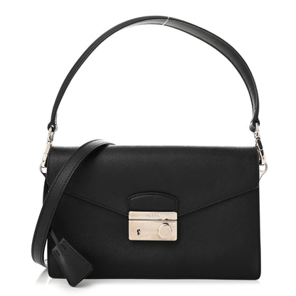 Prada Saffiano Lux Sound Crossbody Bag Black 1 of 11