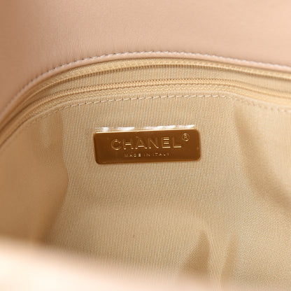 Chanel Lambskin Quilted Maxi 19 Flap Light Beige 5 of 9