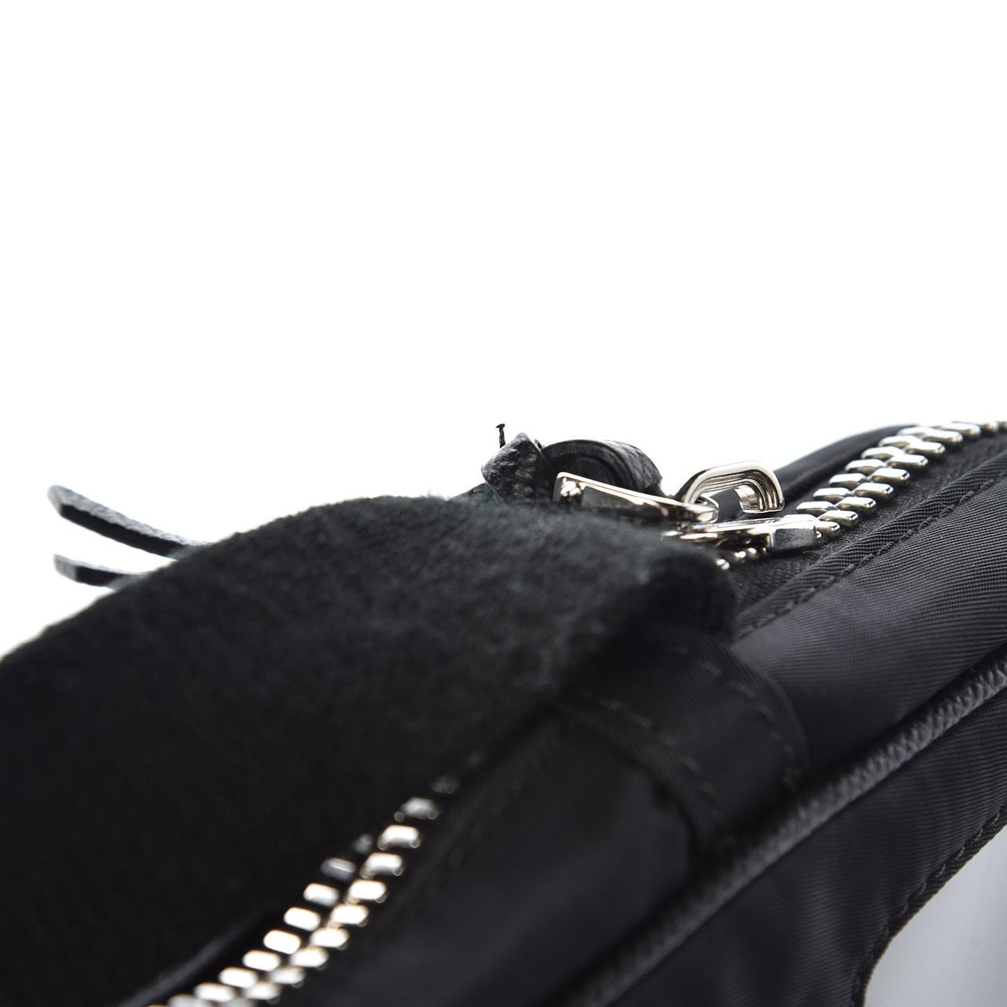 Nylon Logo Messenger Black White