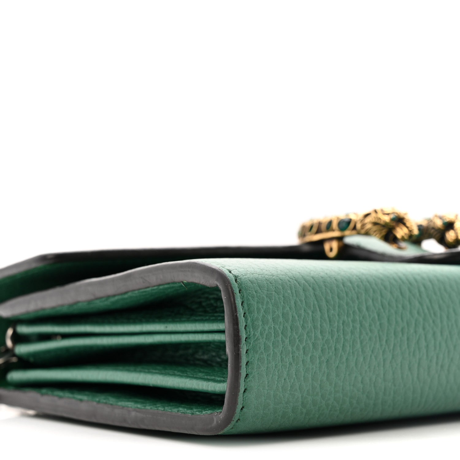 Gucci Calfskin Mini Dionysus Chain Wallet Emerald 1786680