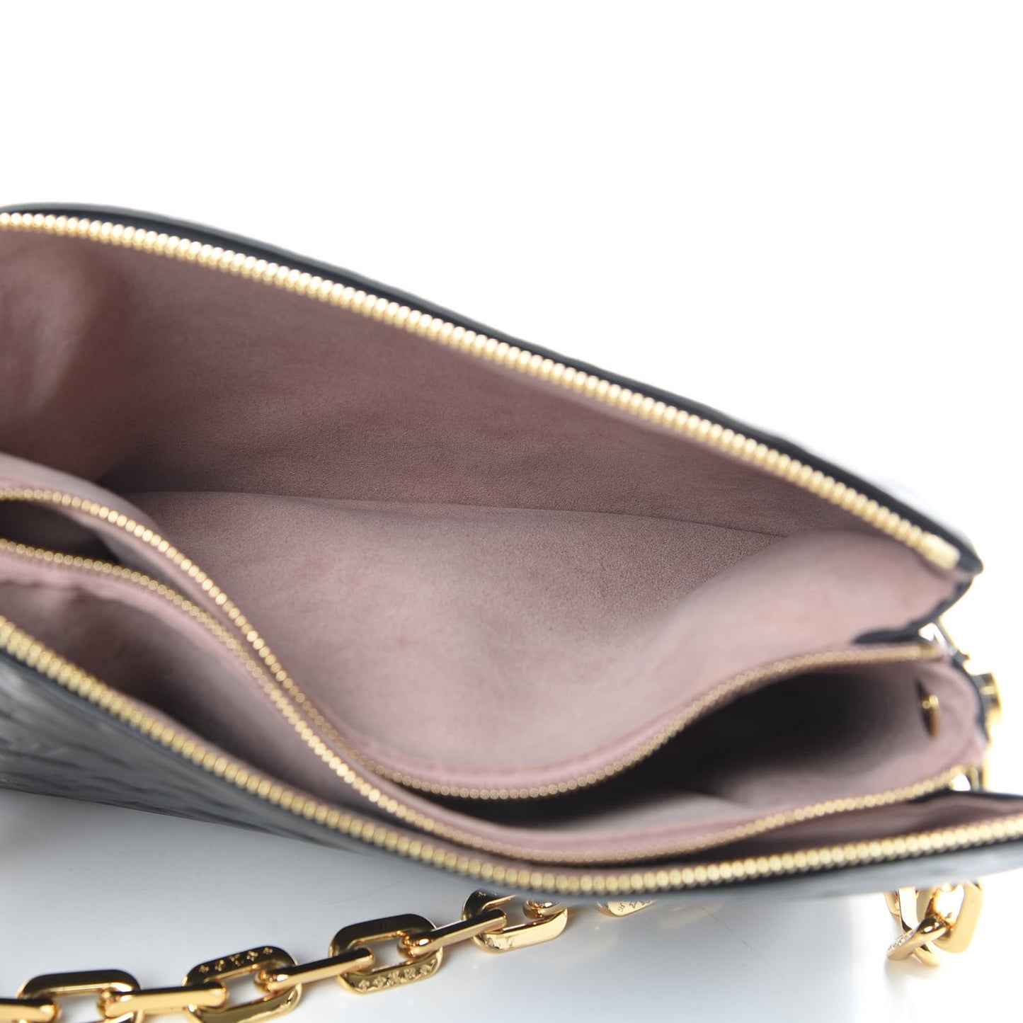 Lambskin Embossed Monogram Coussin PM Black