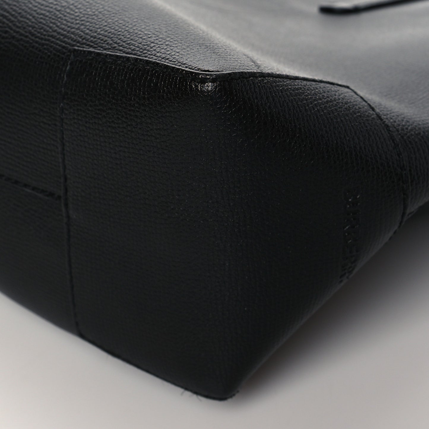 Calfskin TB Motif Embossed Medium Tote Black