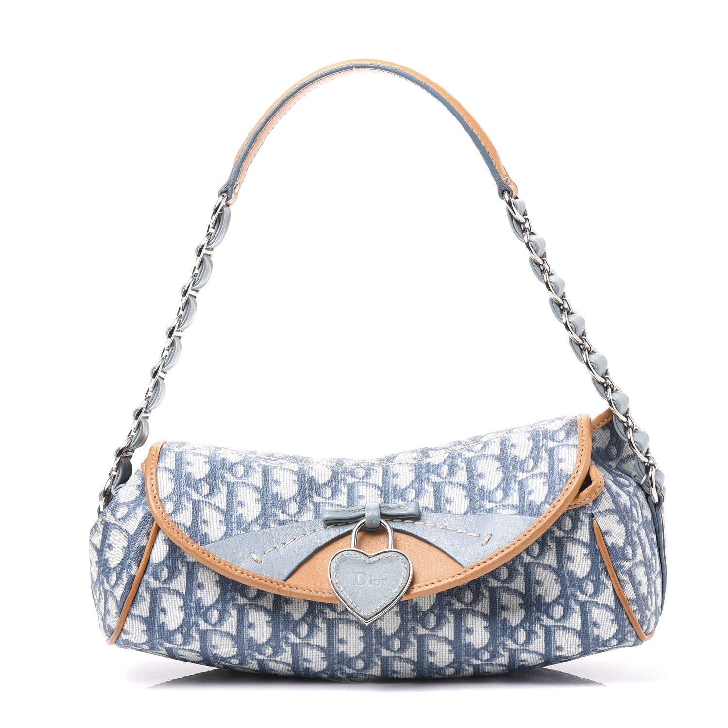 Christian Dior Monogram Romantique Trotter Flap Bag Blue 1 of 8