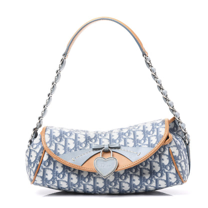 Christian Dior Monogram Romantique Trotter Flap Bag Blue 1 of 8