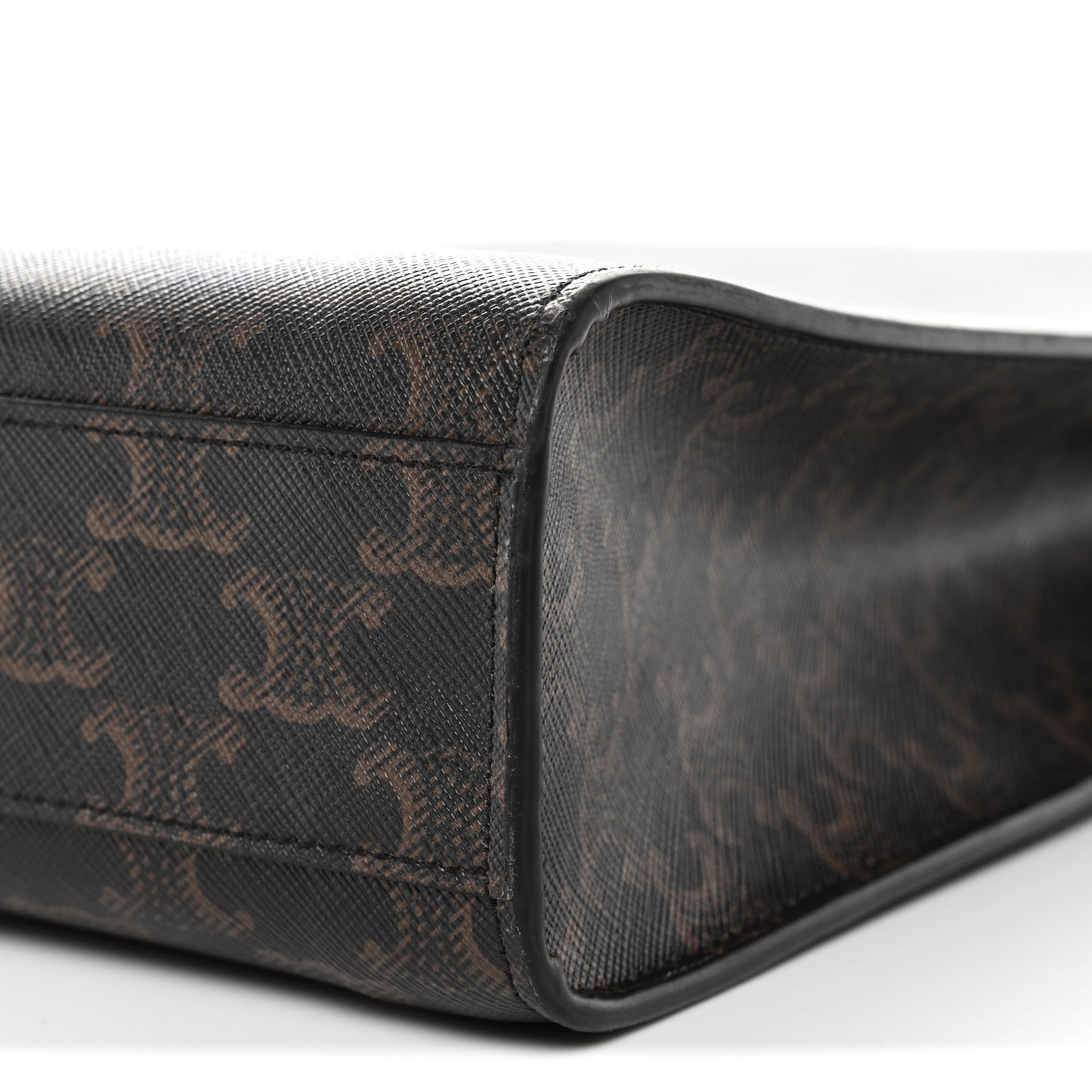 Triomphe Canvas Calfskin Small Vertical Cabas Tan