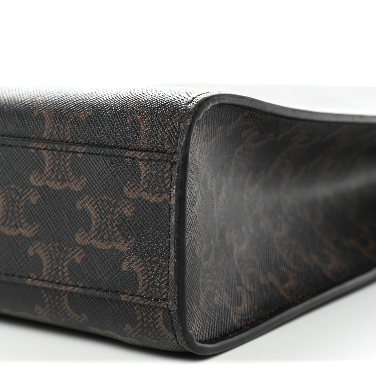 Celine Triomphe Canvas Calfskin Small Vertical Cabas Tan 9 of 11