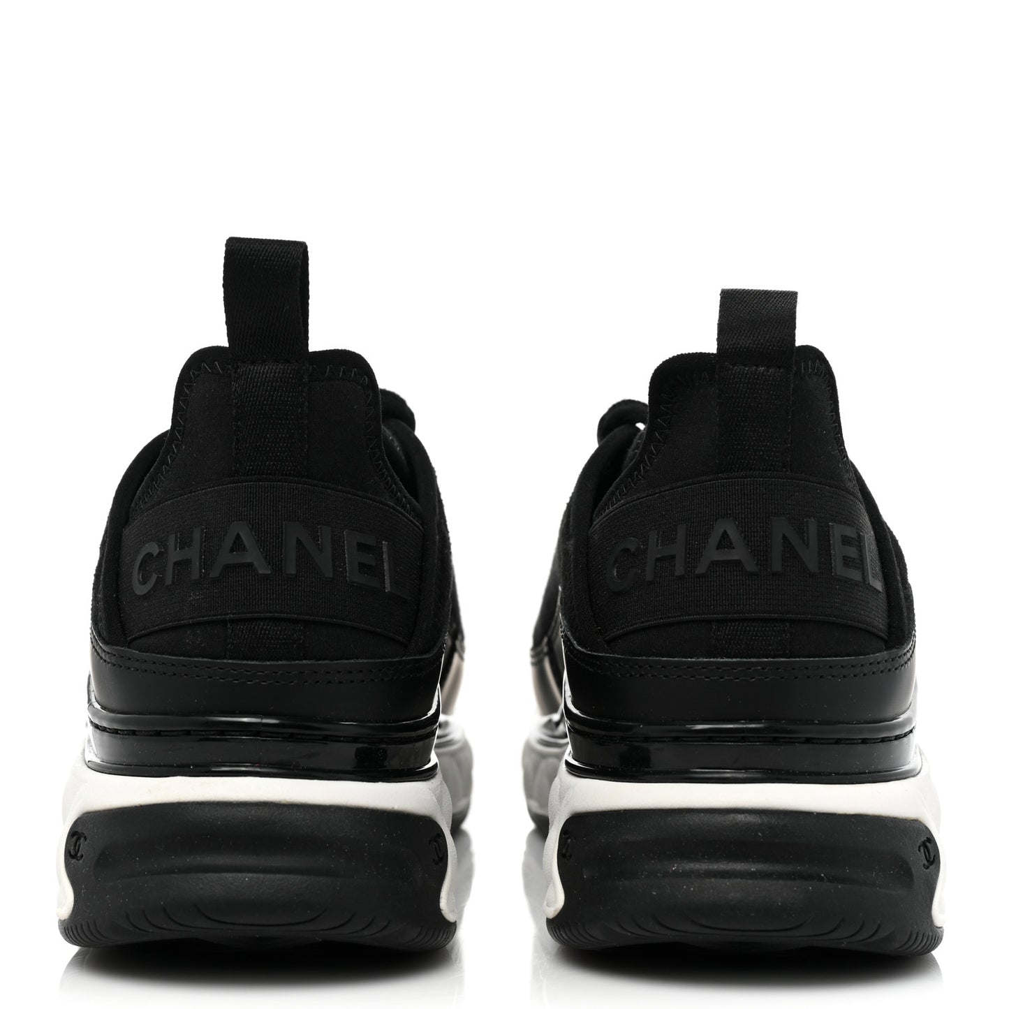 Velvet Calfskin Mixed Fibers CC Sneakers 37 Black