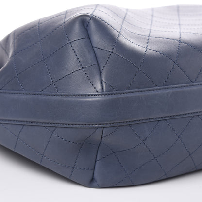 Chanel Calfskin Stitched Large Drawstring CC Bag Blue 9 of 15