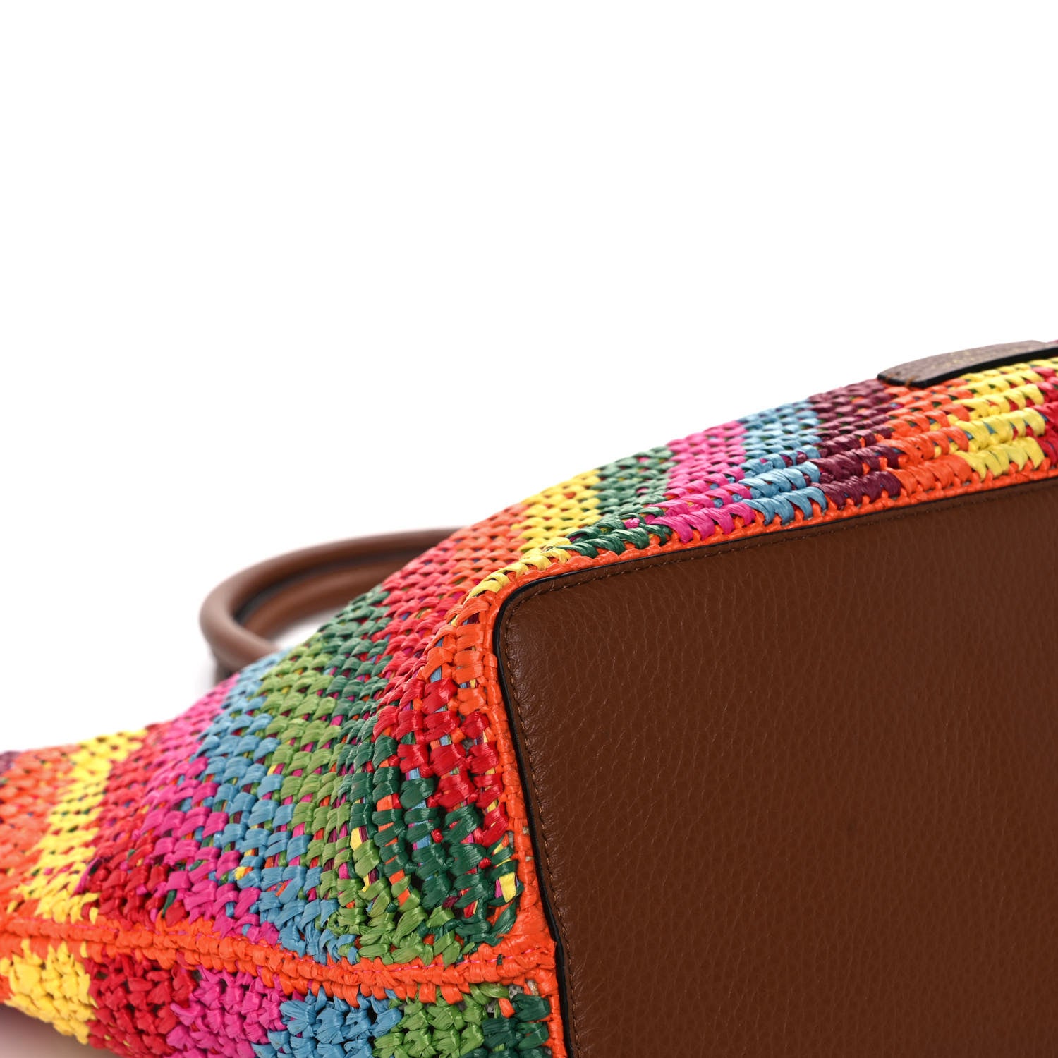 Valentino Garavani Raffia Calfskin Rockstud Summer Tote Multicolor 11 of 13