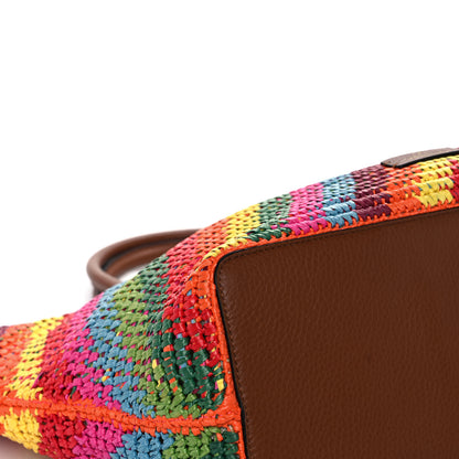Valentino Garavani Raffia Calfskin Rockstud Summer Tote Multicolor 11 of 13