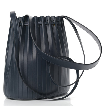 Mansur Gavriel Vegetable Tanned Calfskin Pleated Bucket Bag Blu 4 of 14