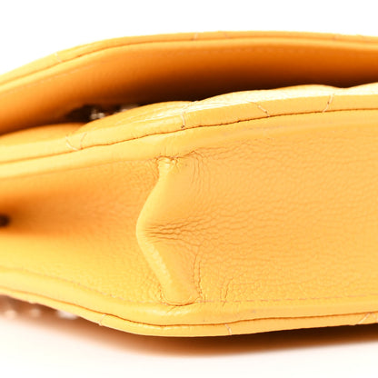 Chanel Caviar Quilted Wallet on Chain WOC Yellow 10 of 11