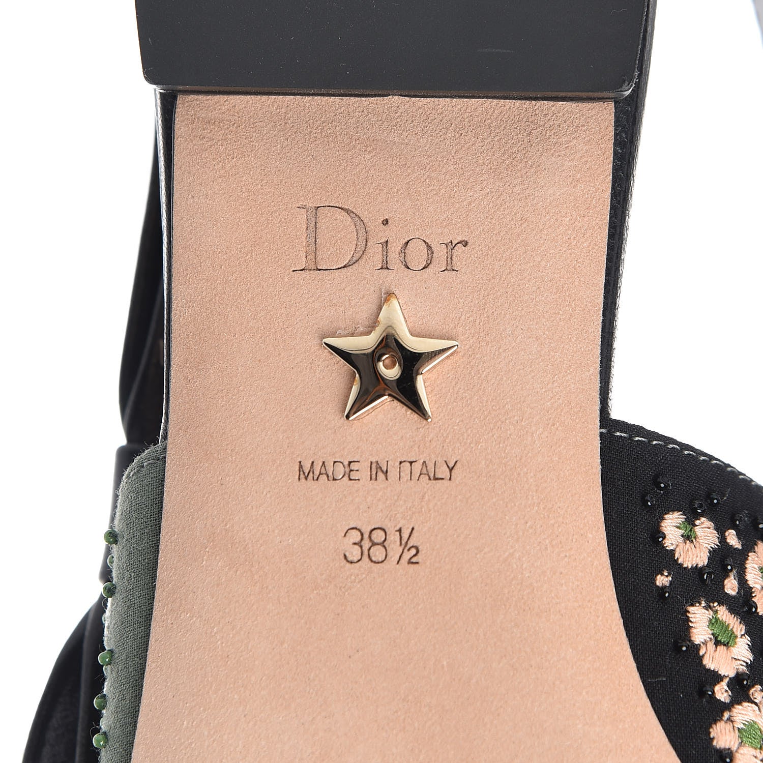 Christian Dior Patch Embroidered Sweet D Sling-Back Flats 38.5 Multicolor 6 of 9