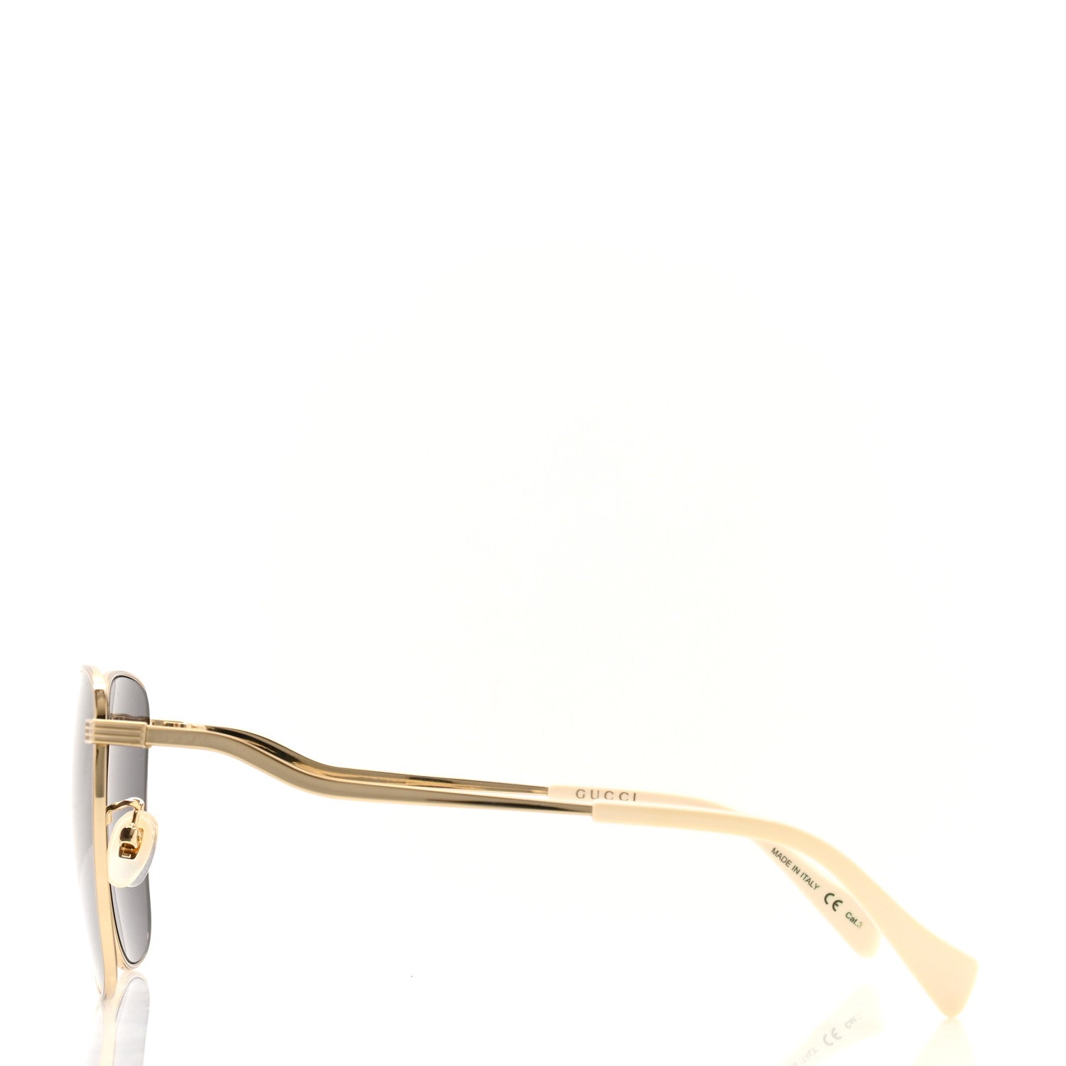 Gucci Metal Square Frame Sunglasses GG0970S Gold Grey 3 of 8