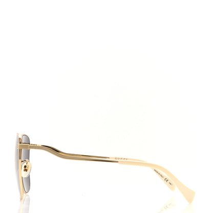 Gucci Metal Square Frame Sunglasses GG0970S Gold Grey 3 of 8