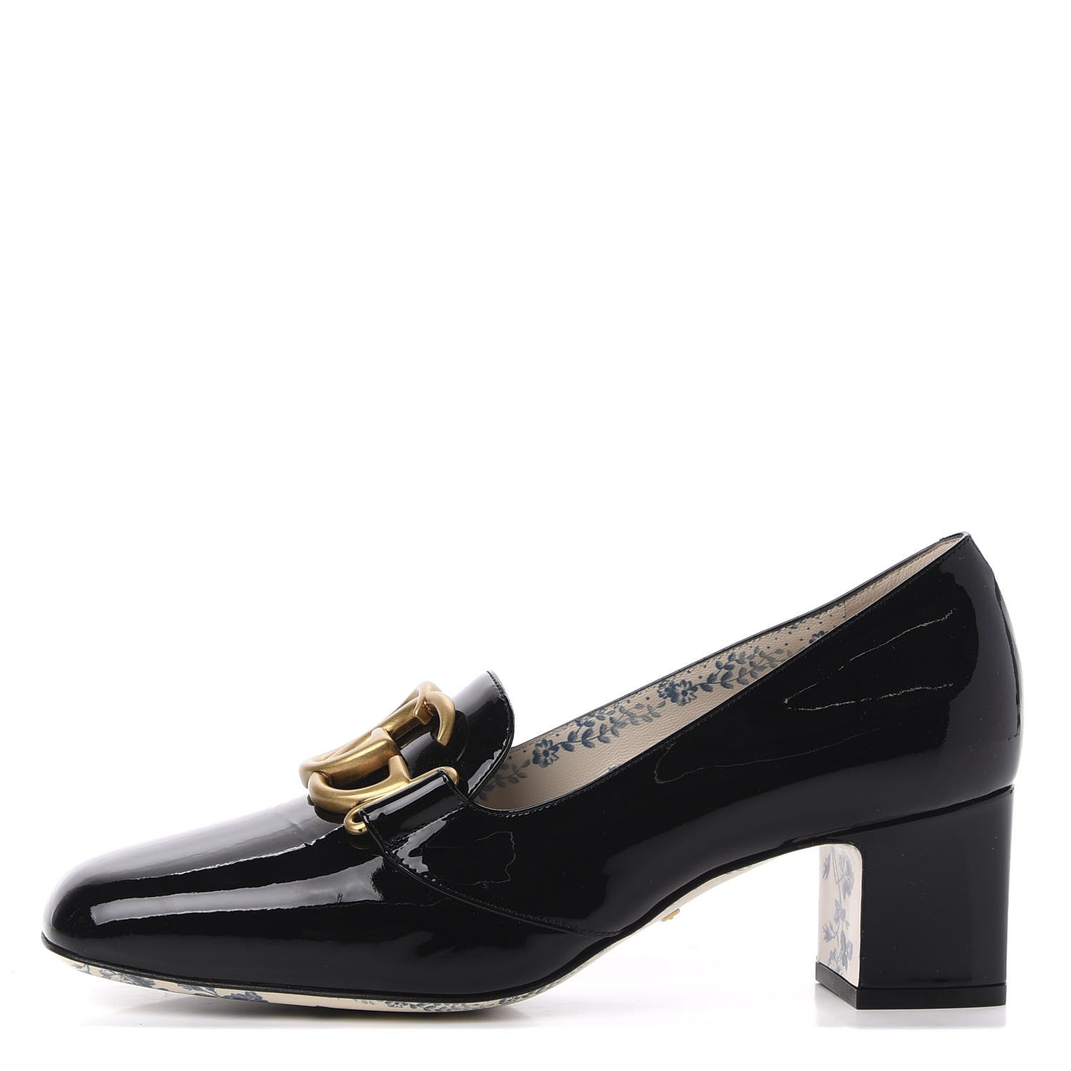 Gucci Vernice GG Victoire 55mm Loafer Pumps 38 Black 1 of 12