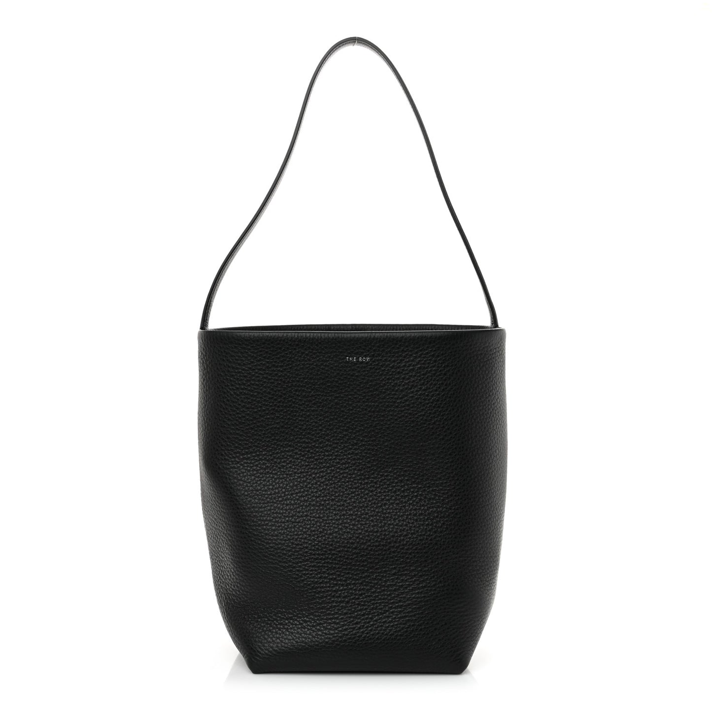 Grained Calfskin Medium N/S Park Tote Black