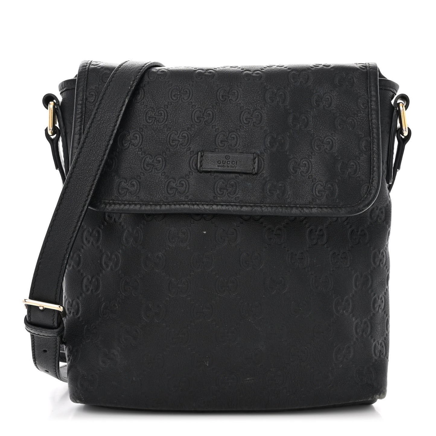 Guccissima Small Flap Messenger Bag Black