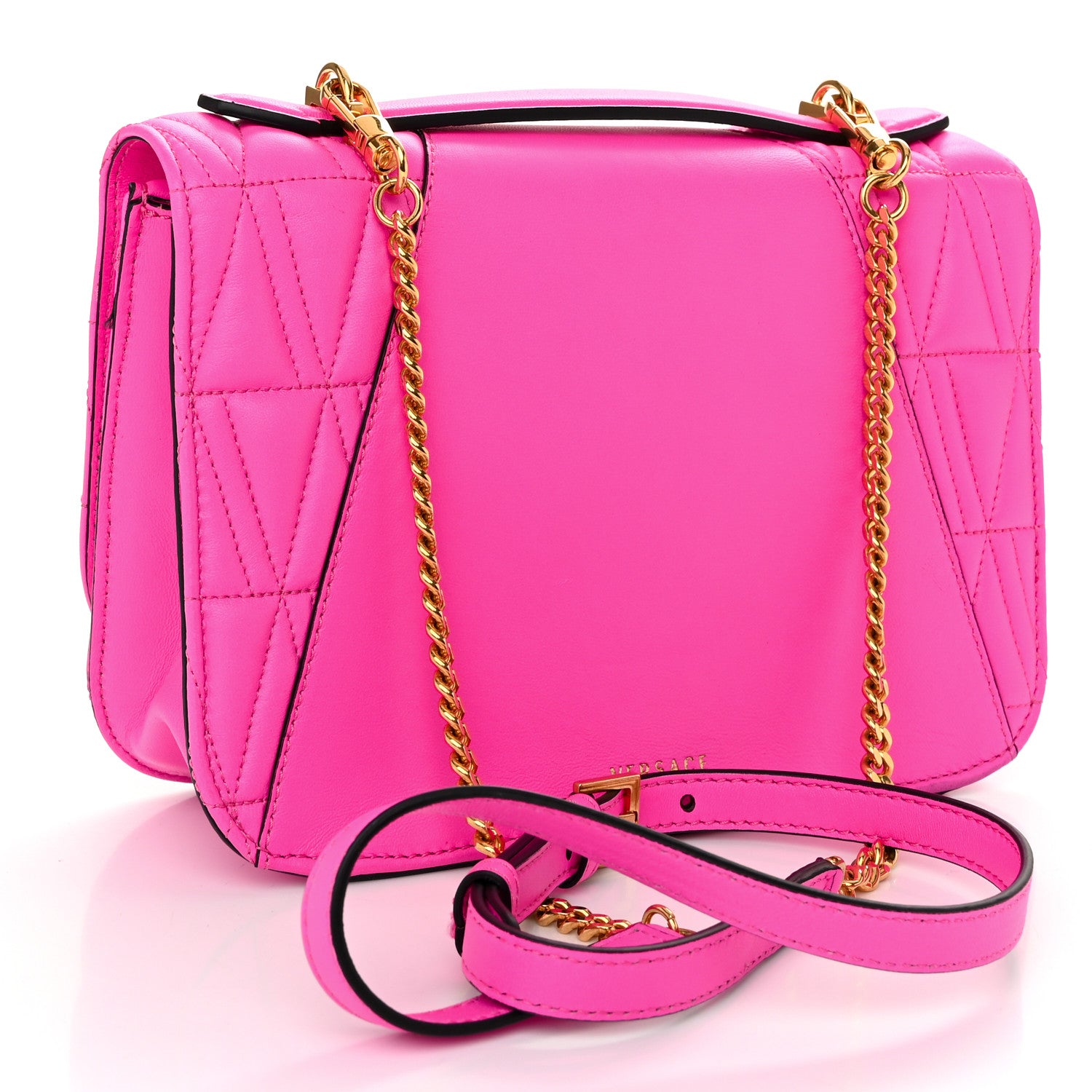 Versace Nappa Quilted Virtus Top Handle Shoulder Bag 3 of 9