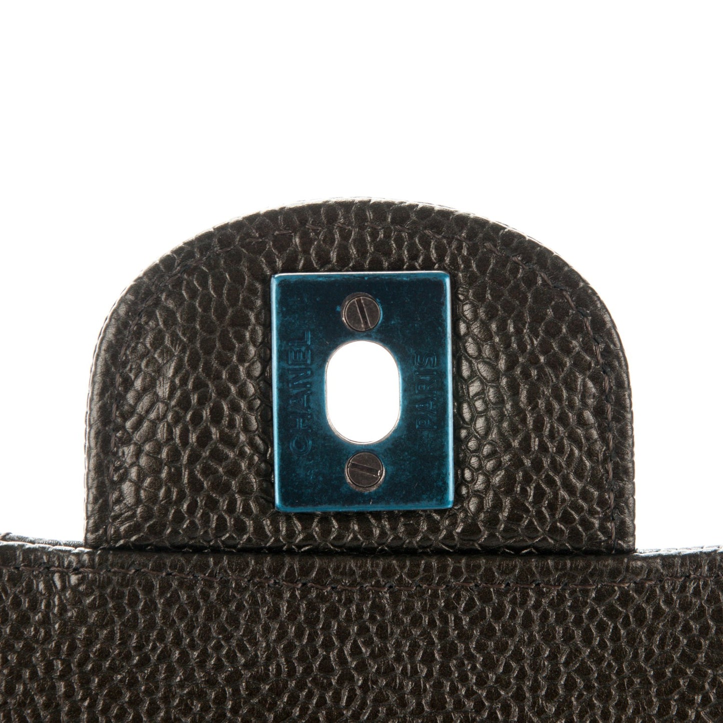 Caviar Quilted Mini Square Flap Dark Charcoal
