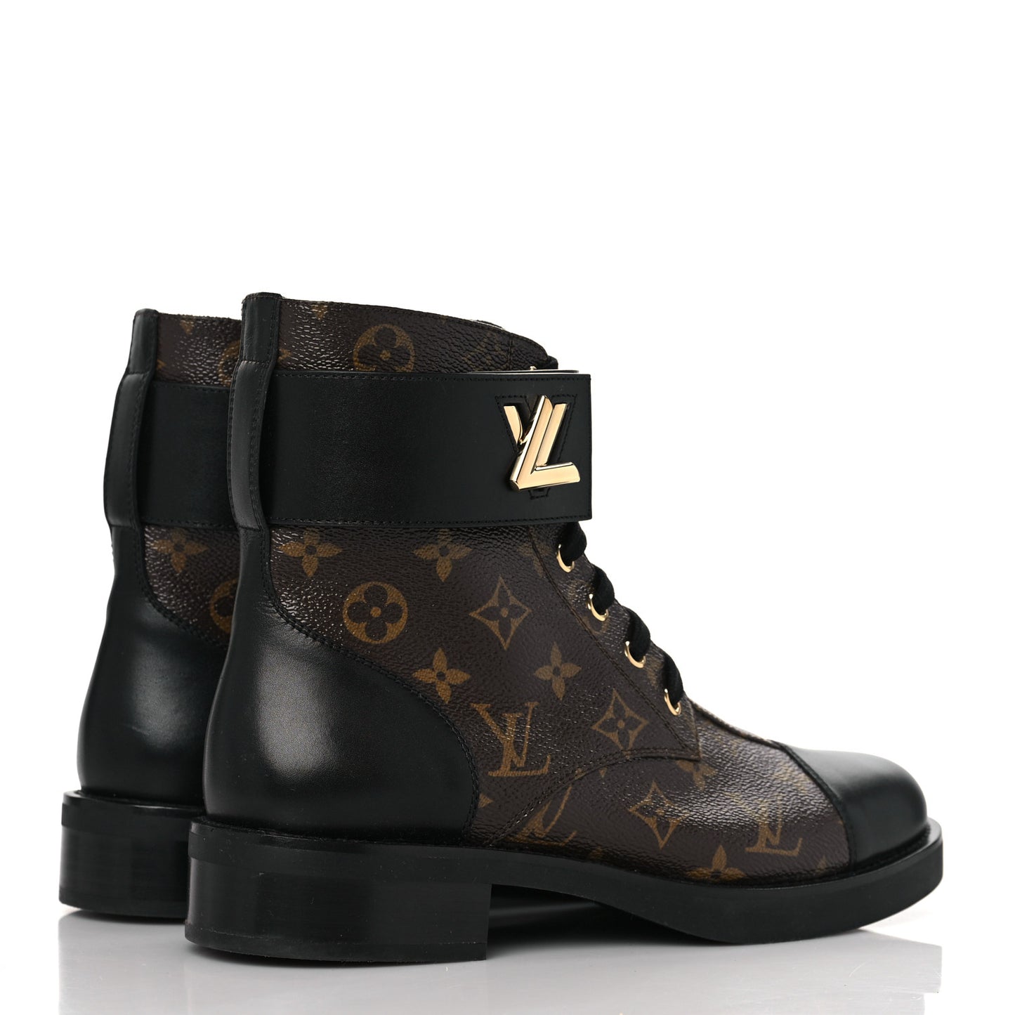 Calfskin Monogram Wonderland Flat Ranger Boots 40 Black