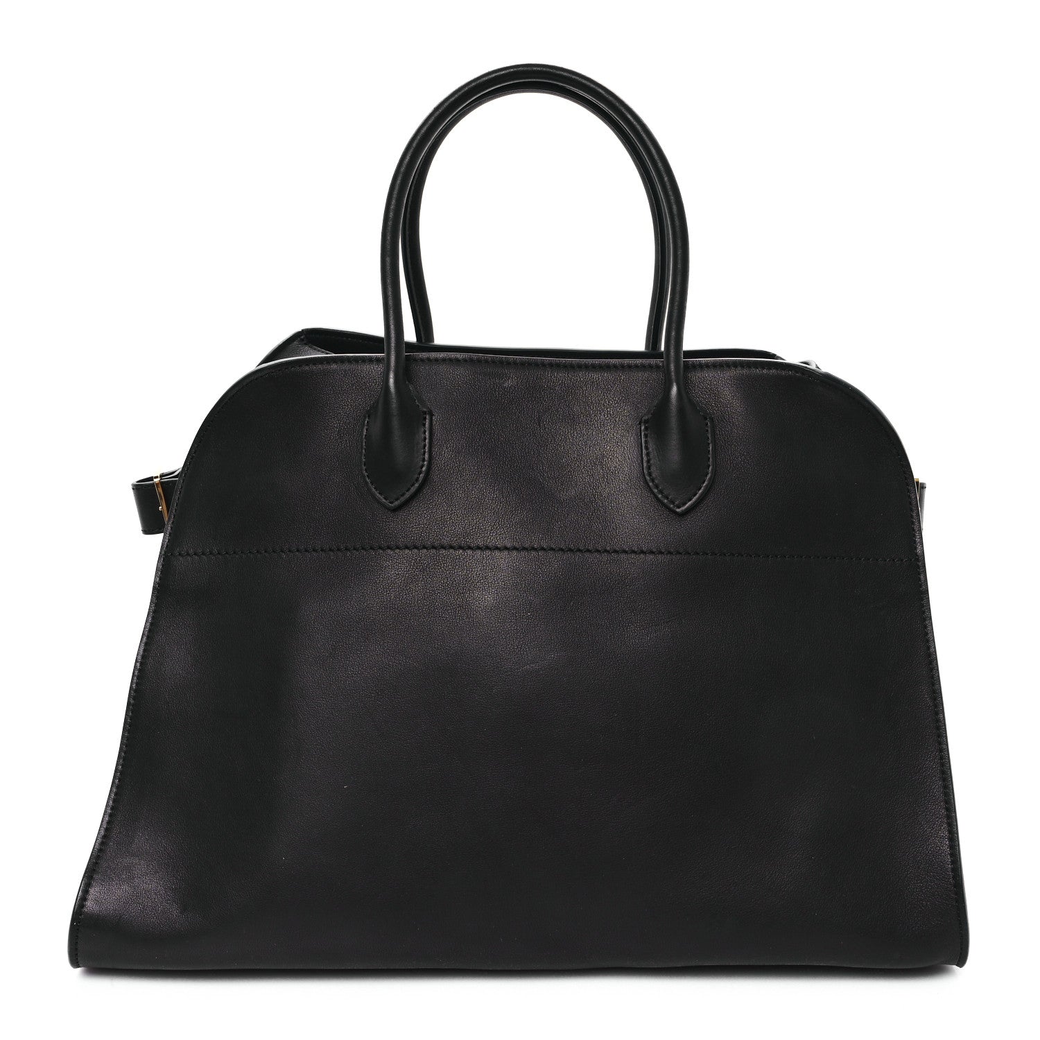 The Row Polished Saddle Calfskin Soft Margaux 15 Black 1 of 10