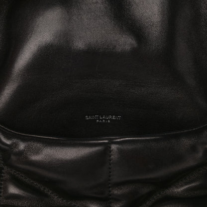 Saint Laurent Lambskin Quilted Small Loulou Puffer Monogram Chain Satchel Black 7 of 10