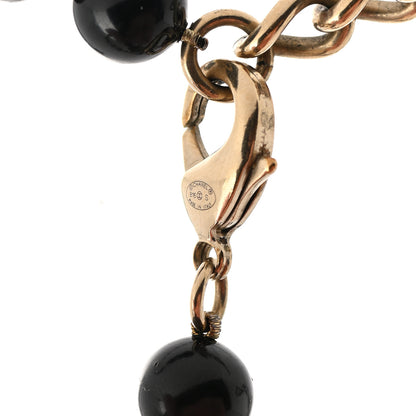 Chanel Beaded CC Long Necklace Black Gold 5 of 5
