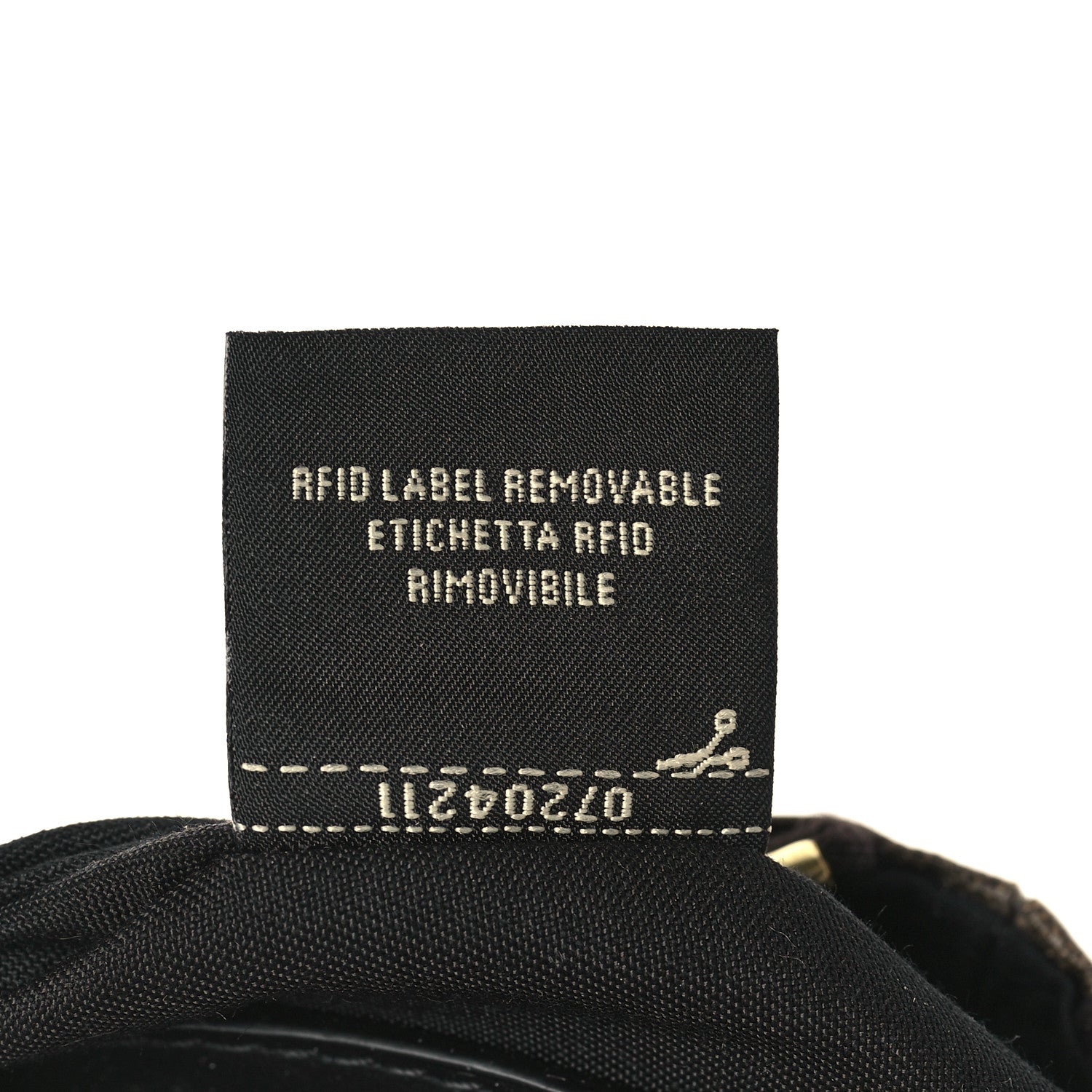 Fendi Glazed Fabric Vitello Century FF 1974 Stamp Patch Small FFreedom Flat Pouch Mogano Panna Black 7 of 8