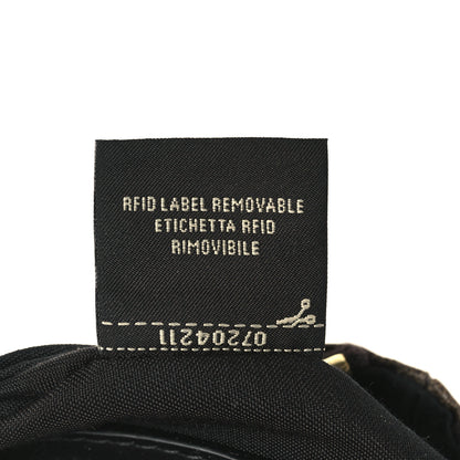 Fendi Glazed Fabric Vitello Century FF 1974 Stamp Patch Small FFreedom Flat Pouch Mogano Panna Black 7 of 8