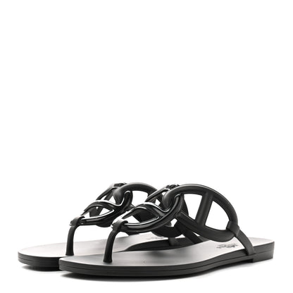 Hermes Rubber Womens Egerie Sandals 36 Black 4 of 11