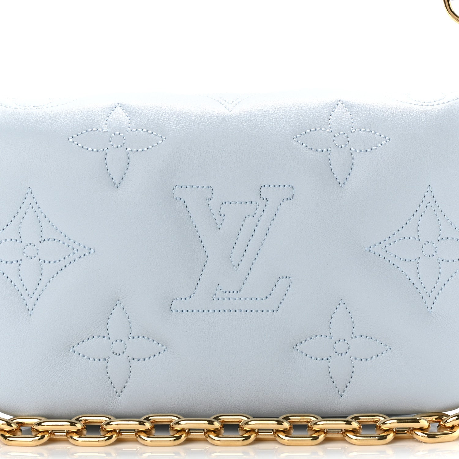 Louis Vuitton Calfskin Bubblegram Wallet On Strap Ice Blue 8 of 11