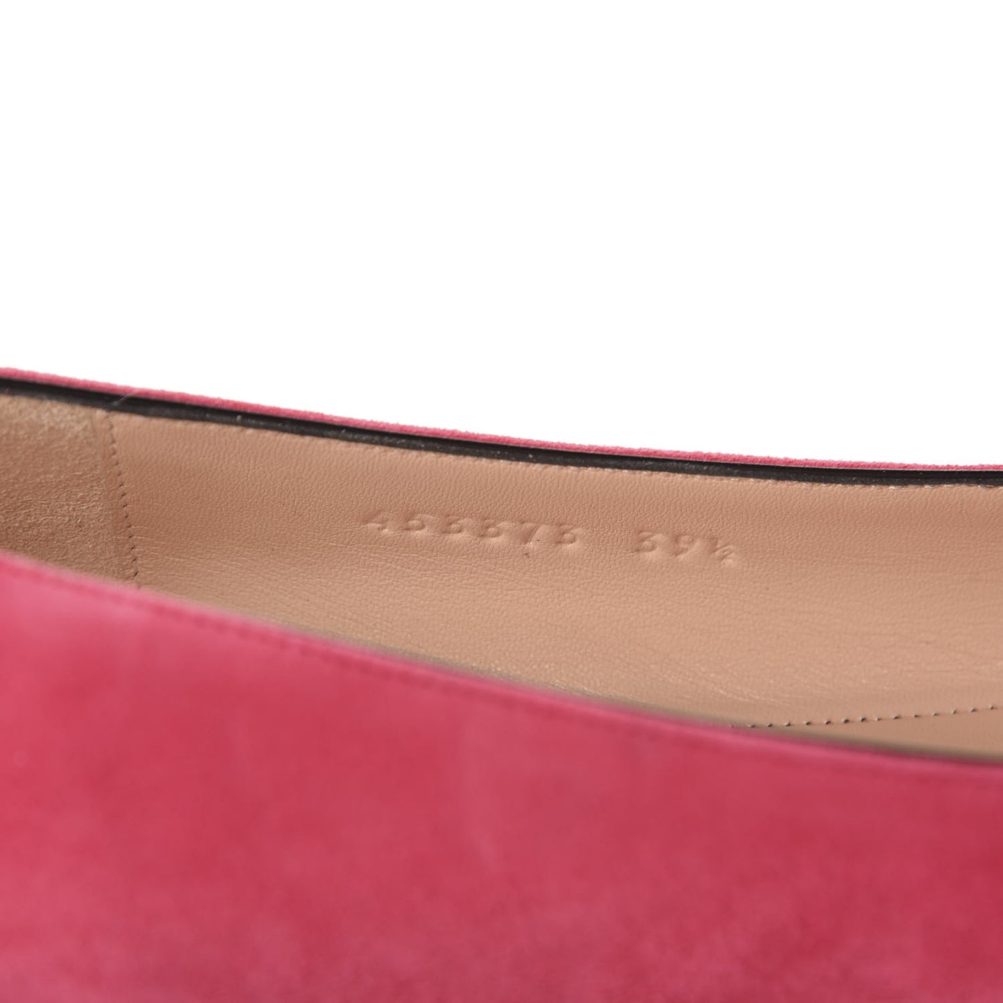 Kid Scamosciato GG Marmont Fringe Flats 39.5 Hot Pink