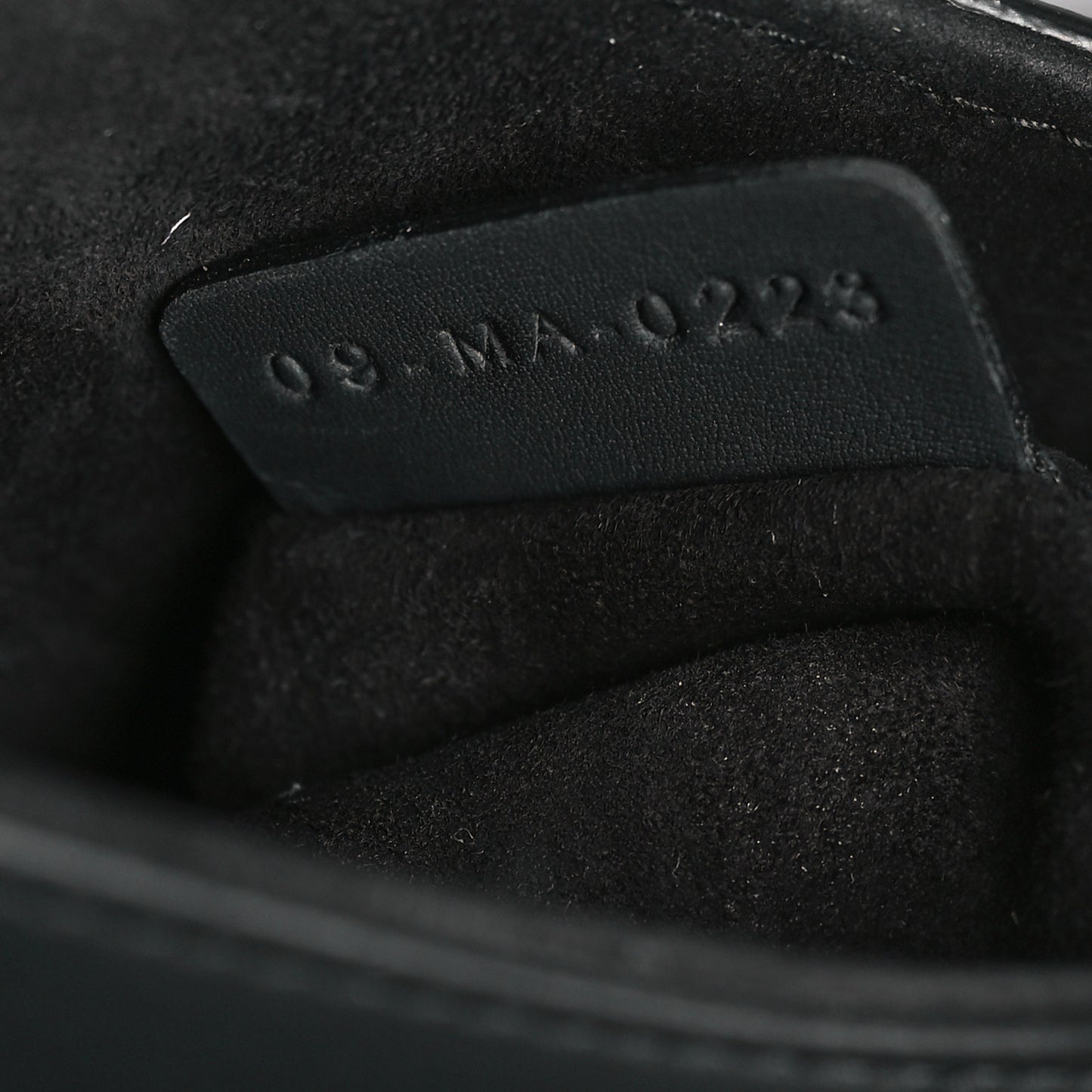 Ultra Matte Calfskin Mini Saddle Bag With Strap Black