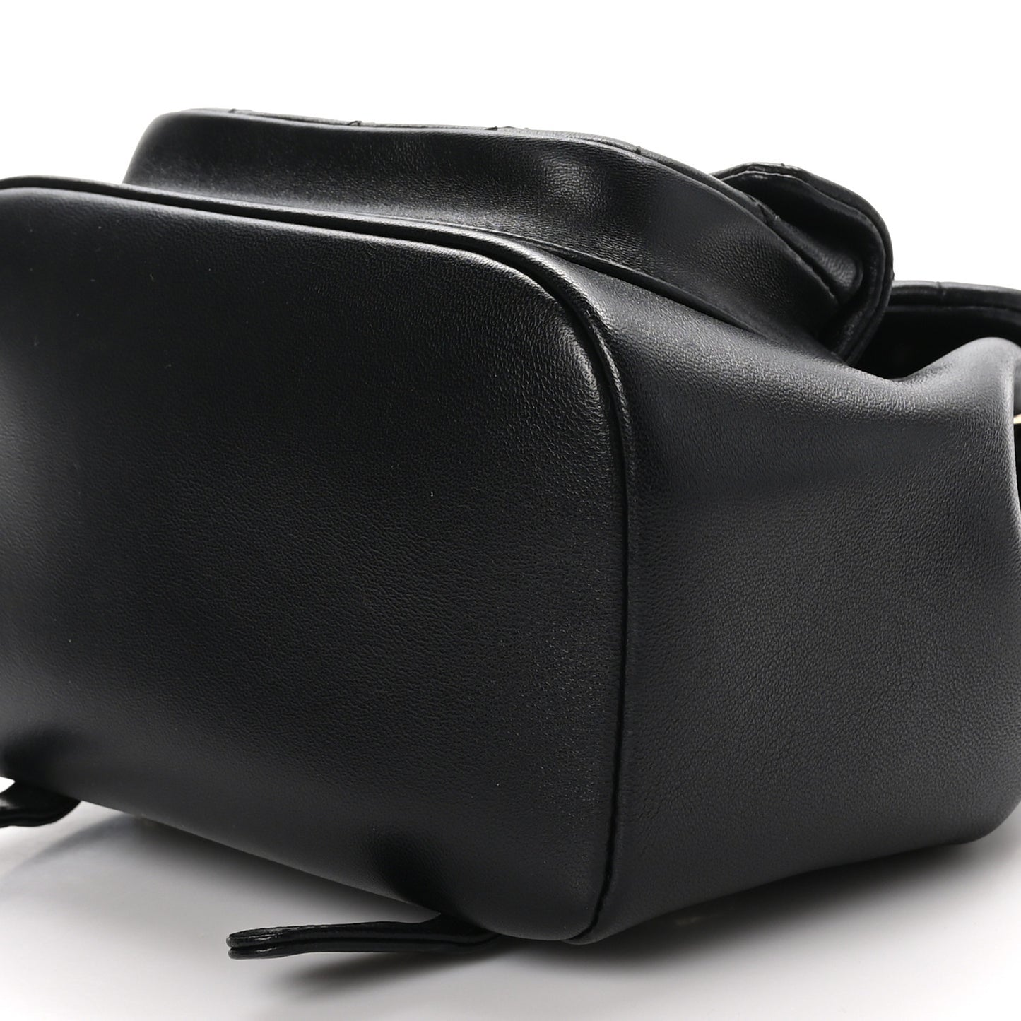 Lambskin Quilted Small Duma Drawstring Backpack Black